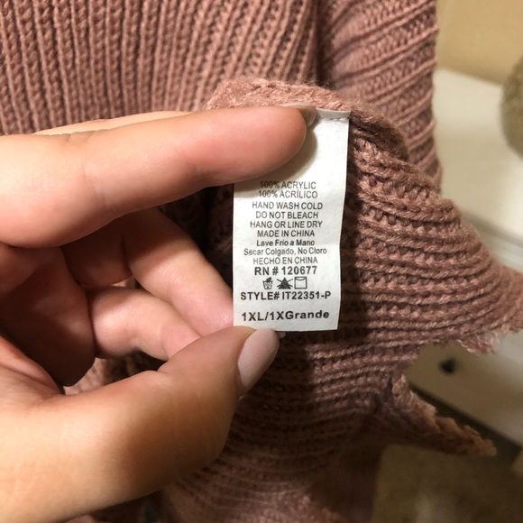 F21 Mauve Distressed V-Neck Sweater NWT - Picture 9 of 9